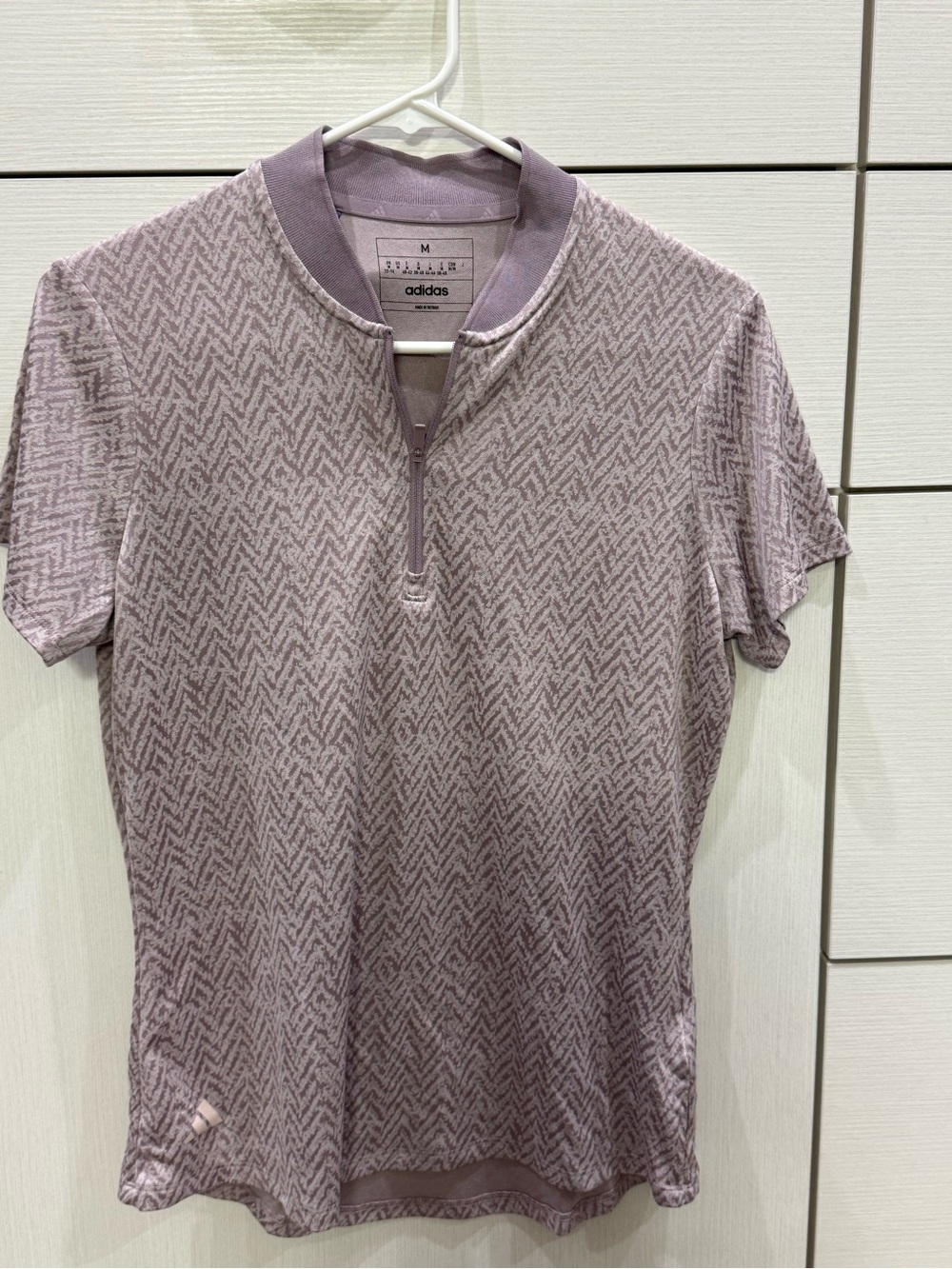 Adidas women's Lavender Patterned Short-Sleeve golf Shirt